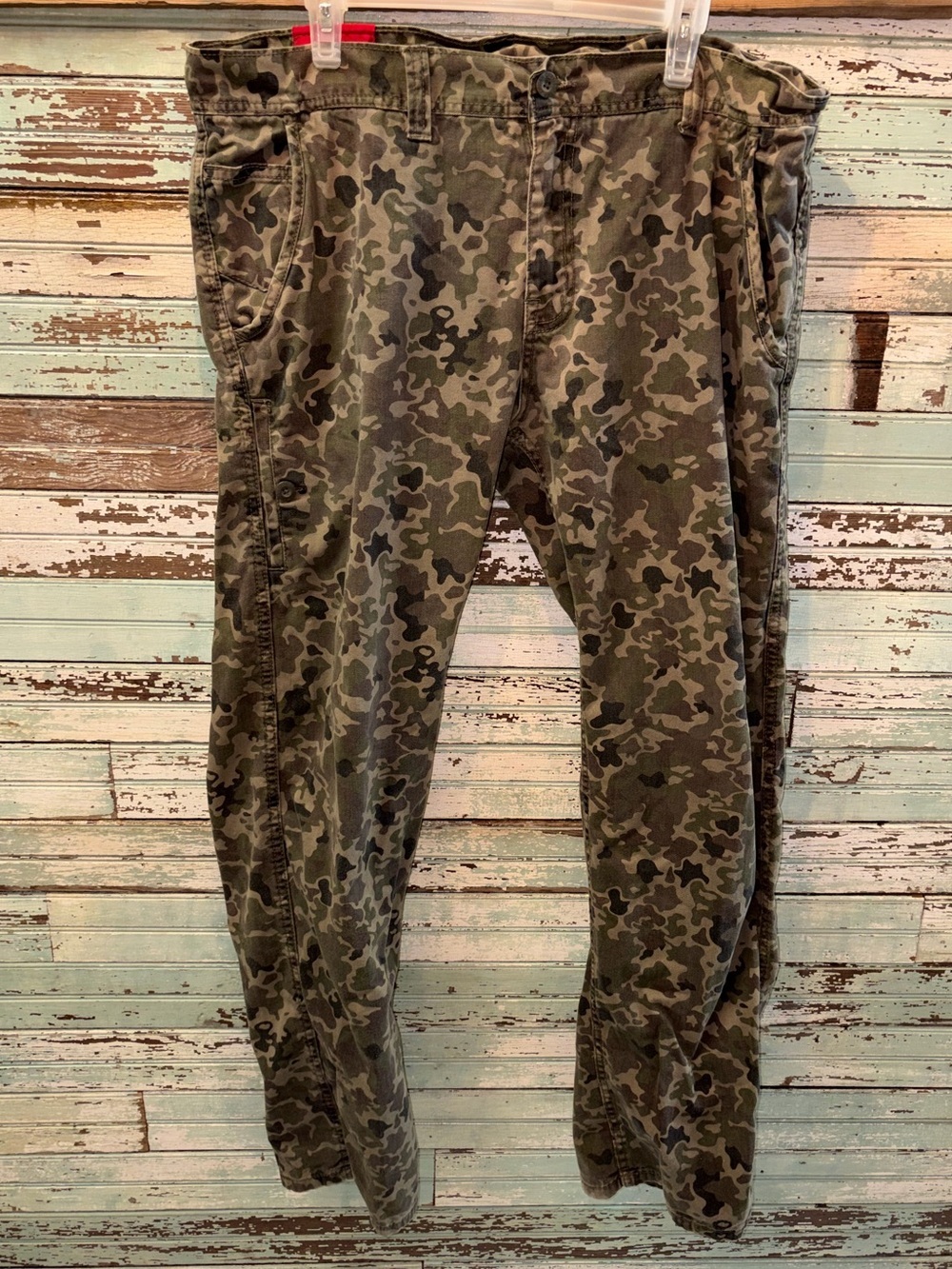 Jordan Craig Red and Olive Camouflage Jacket Label Detail